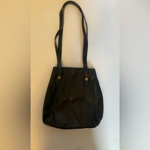 Leather Co Liz Claiborne Black Leather Gold Purse